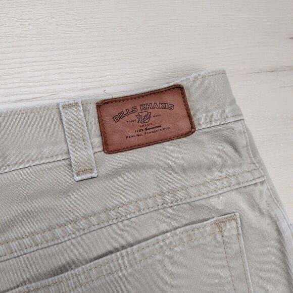 Bills Khakis Pants Mens 38x31 Beige Bullard Twill Flat Front Chino Made in USA - Picture 6 of 12
